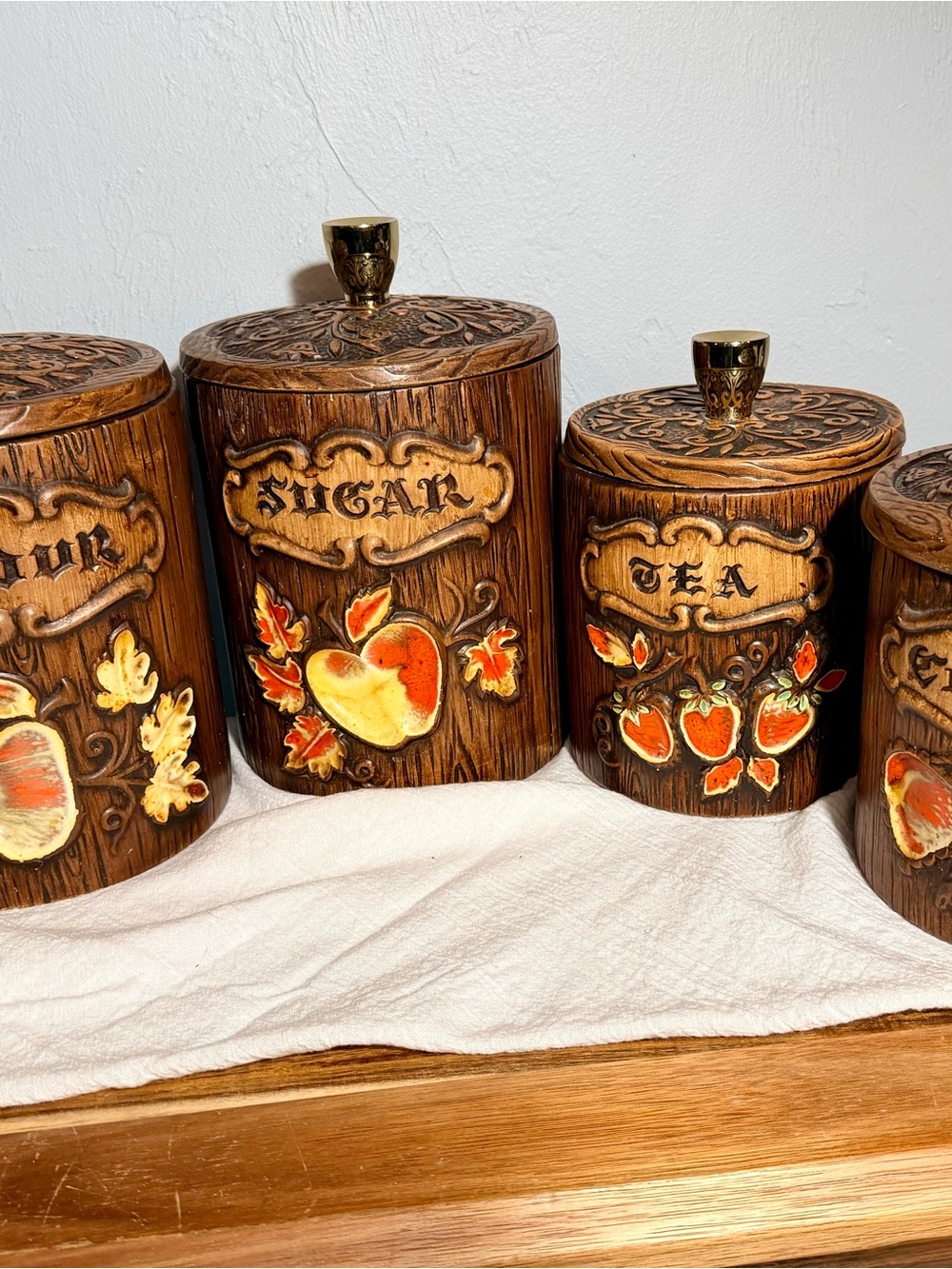 Vintage 1970s Treasure Craft Canister Set - Picture 3 of 7